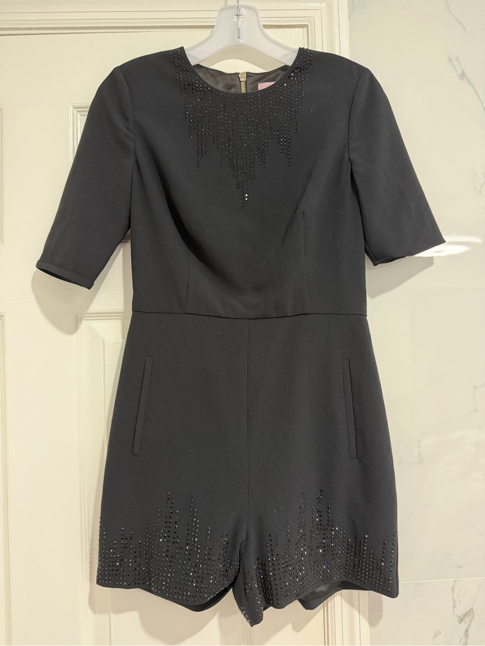 Ted Baker London Black Embellished Mini Romper Shorts